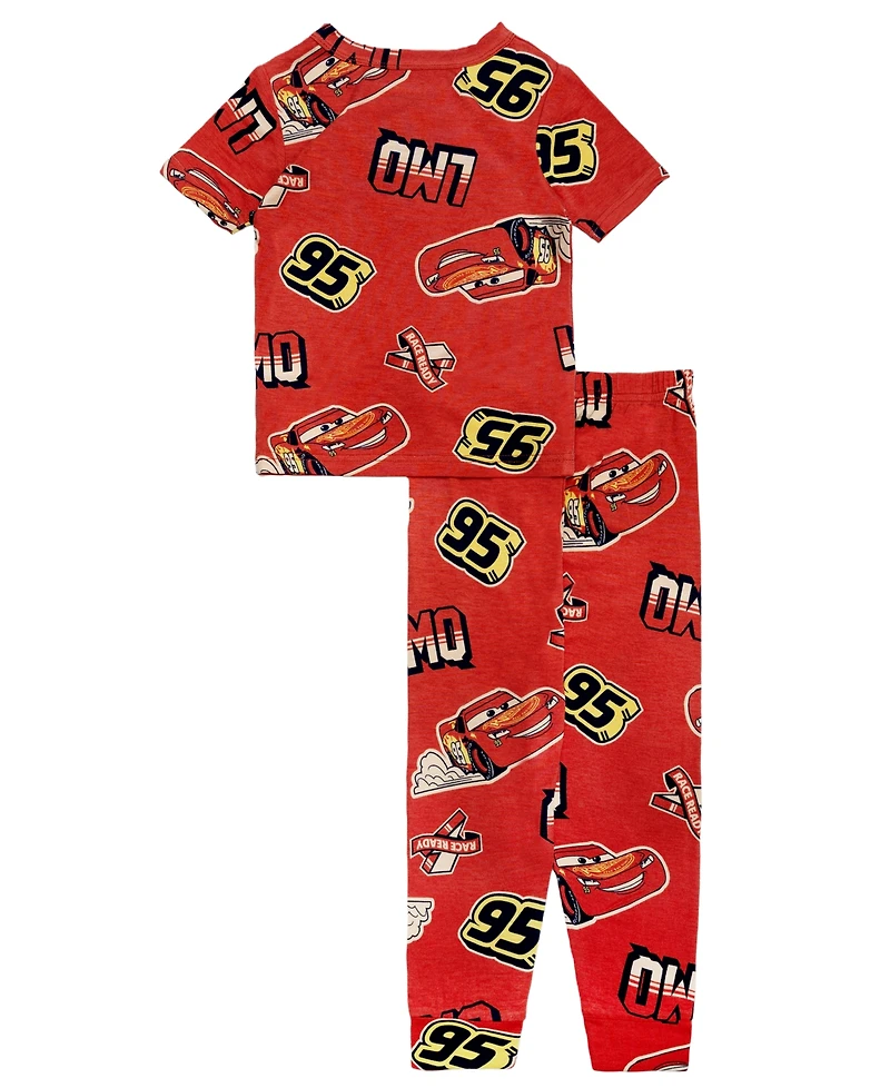 Cars Boys' Toddler 2T-4T Short-Sleeve Top and Long Joggers, 2-Piece Set