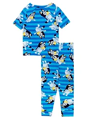 Bluey Boys' Toddler 2T-4T Striped Top and Pants, 2-Piece Pajama Set