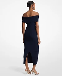Michael Kors Women's Fold Over Off The Shoulder Midi Dress