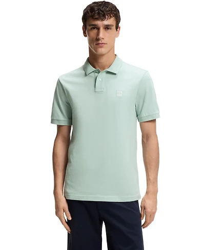 Boss by Hugo Men's Slim-Fit Stretch-Cotton Logo Patch Polo Shirt