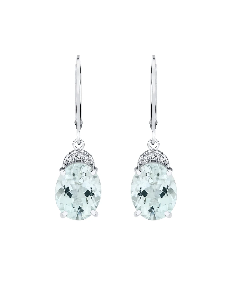 Macy's Aquamarine (4-3/4 ct. t.w.) & Diamond Accent Drop Earrings in Sterling Silver