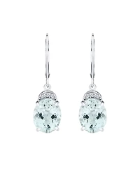 Macy's Aquamarine (4-3/4 ct. t.w.) & Diamond Accent Drop Earrings in Sterling Silver