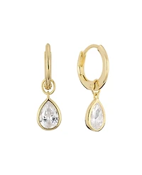 Macy's Cubic Zirconia Pear Drop Huggie Hoop Earrings