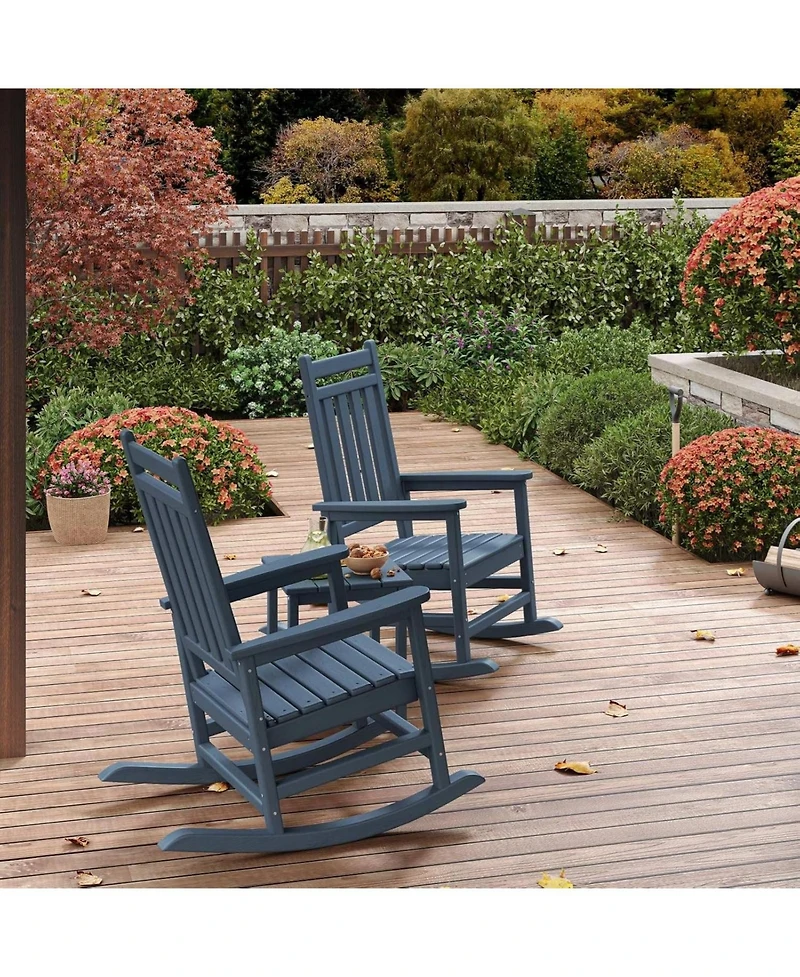 Gaomon Hdpe Weather-Resistant Rocking Adirondack Chai, No Complex Assembly