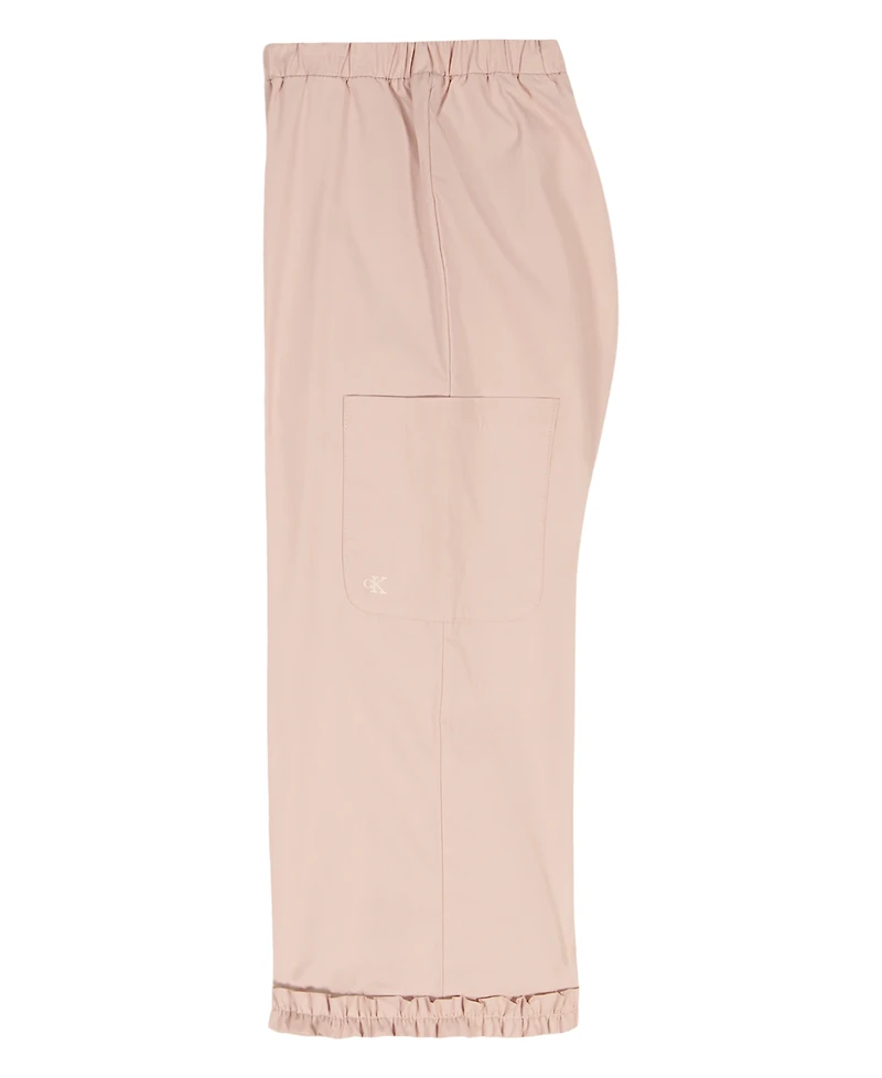 Calvin Klein Girls' 4-6X Ribbed Round Neck T-Shirt and Pants, 2-Piece Set