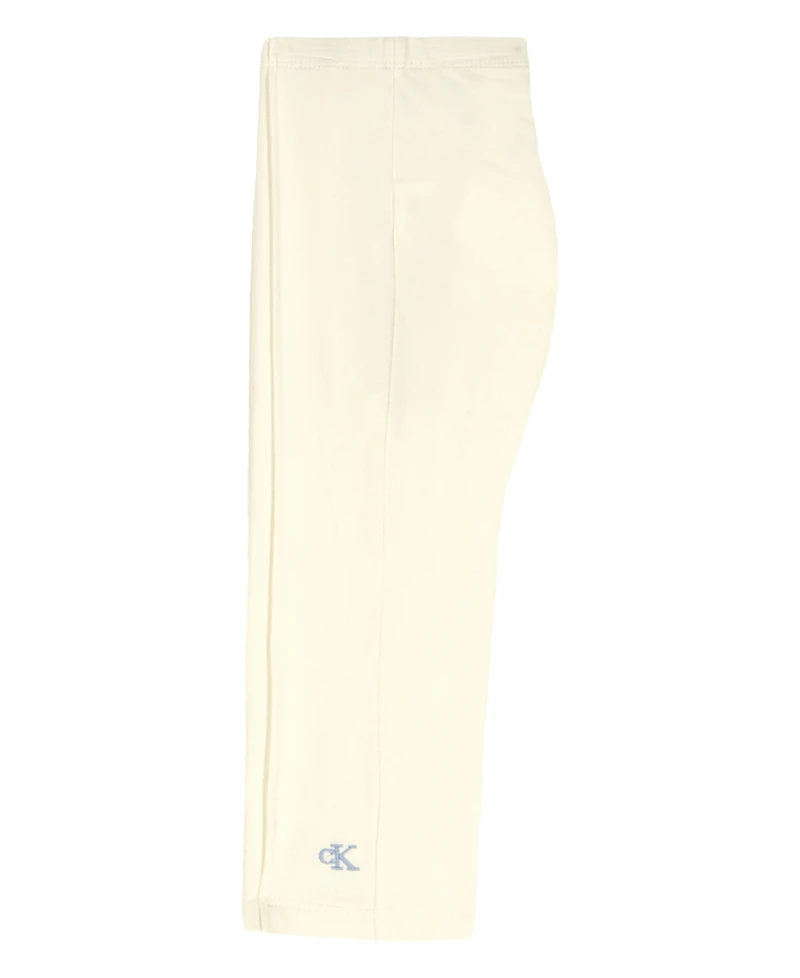 Calvin Klein Girls' 4-6X Striped Denim Tunic and Capri Leggings, 2-Piece Set