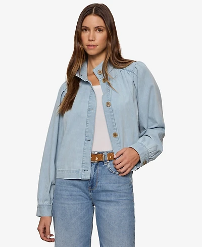 Sanctuary Women's Blouson Denim Collared Jacket