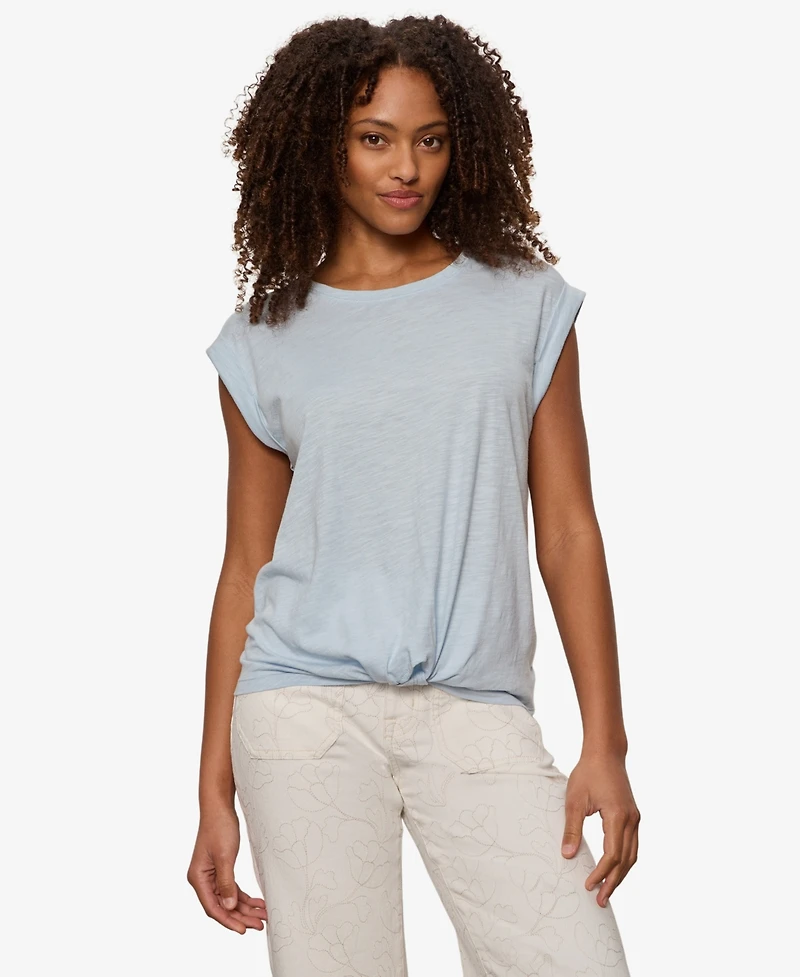 Sanctuary Women's Knot-Front Crewneck Muscle Tee