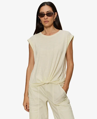 Sanctuary Women's Knot-Front Crewneck Muscle Tee