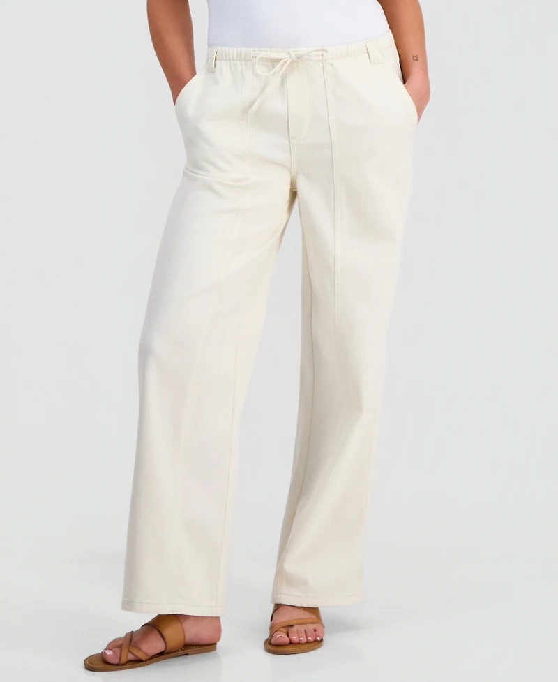 And Now This Petite Seamed Slouchy Tie-Waist Jeans, Macy's Exclusive