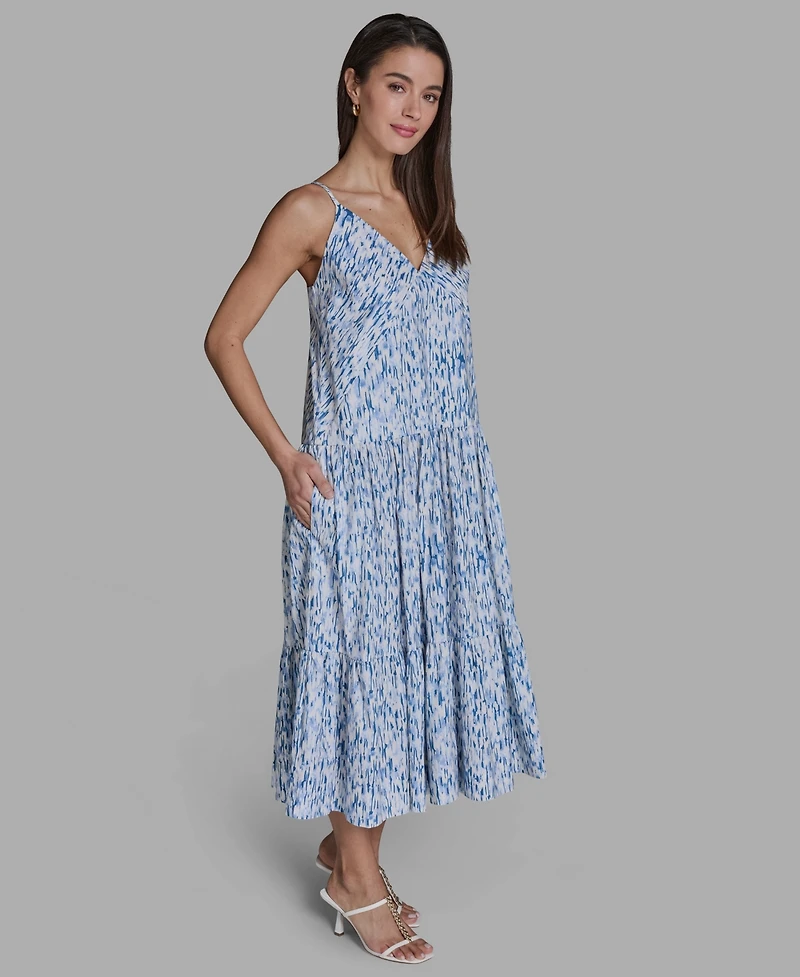 Bcbg Women's Tiered V-Neck Midi Dress