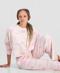 The Happy Camp3r Juniors' Patchwork Print Crewneck Sweatshirt