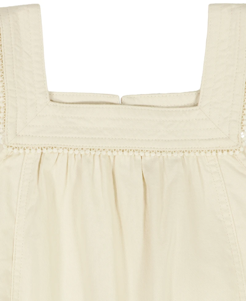 Tommy Hilfiger Girls' 7-16 Twill Ruffle-Sleeve Top