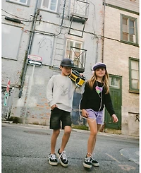 Deux par Big Girls ganic Cotton Jersey Long Sleeve T-Shirt Black