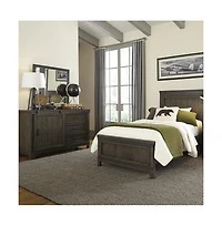 Liberty Furniture Industies, Inc Thornwood Hills Twin Panel Bed in Rock Beaten Brown w/ Saw Cuts