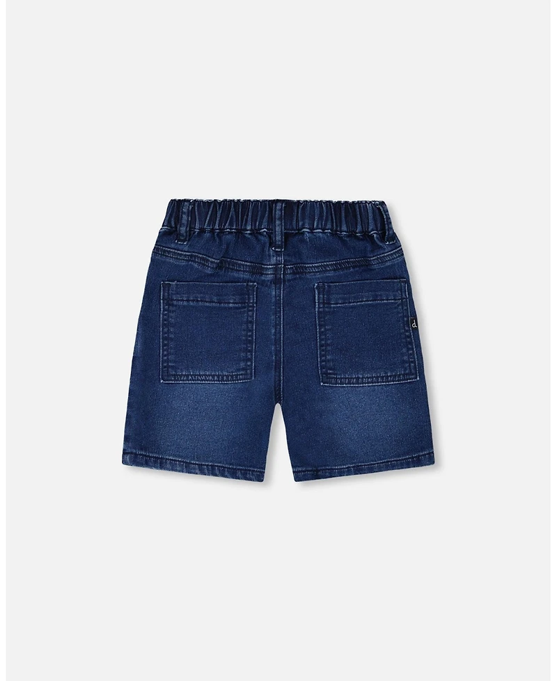 Deux par Big Boys French Terry Navy Blue Denim Shorts