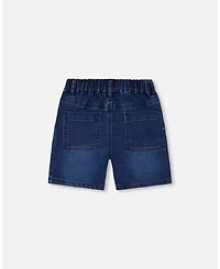 Deux par Big Boys French Terry Navy Blue Denim Shorts