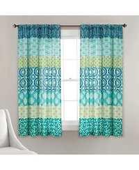 Lush Decor Bohemian Stripe Window Curtain Panels, 52" 63