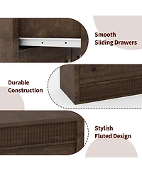 gaomon 54" Wide Wooden 7 Drawer Fluted Dresser