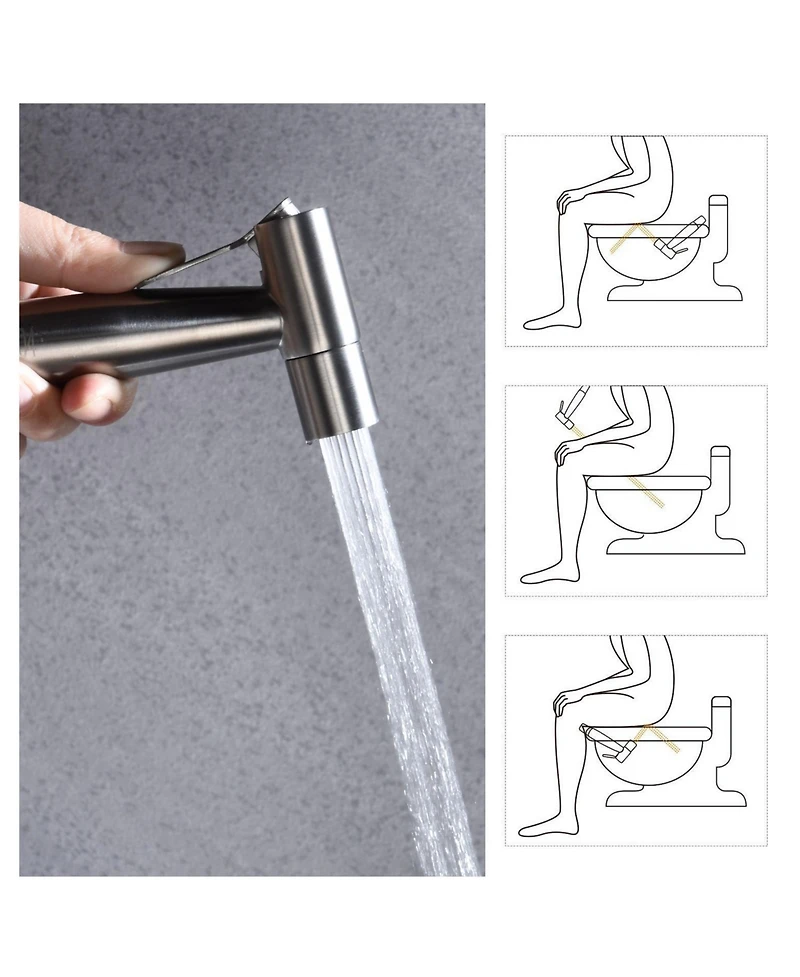 Rainsken Handheld Bidet Sprayer for Toilet, Adjustable Water Pressure Jet Spray, with Bidet Hose