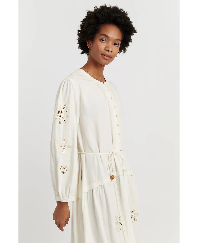 Chinti & Parker Women's Sienna Linen-Blend Broderie Dress
