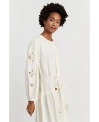 Chinti & Parker Women's Sienna Linen-Blend Broderie Dress