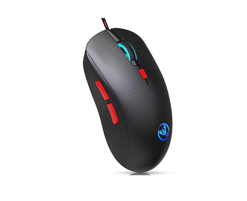 Risokeys Rgb Backlit Wired Gaming Mouse, 6-Button Ergonomic with 3600 Dpi Adjustable, for Pc Gamers, Office Use, Compatible with Windows,Mac & Linux