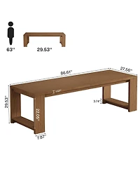 Tribesigns 2 Person Desk, 86.6 Inches Extra Long Double Computer Writing Table, All Wood Large Desks Workstation for Home Office, Natural Oak