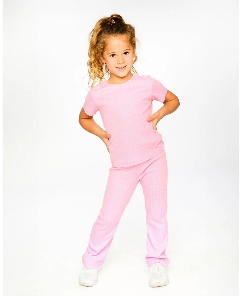 Deux par Deux Toddler Girls Crinkle Jersey T-Shirt Pink