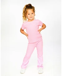 Deux par Deux Toddler Girls Crinkle Jersey T-Shirt Pink