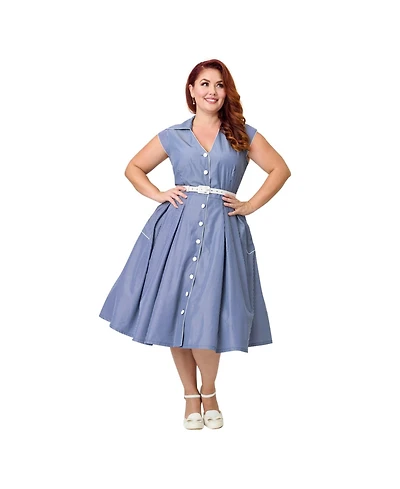 Unique Vintage Plus Shirt Swing Dress