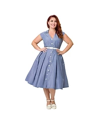 Unique Vintage Plus Shirt Swing Dress
