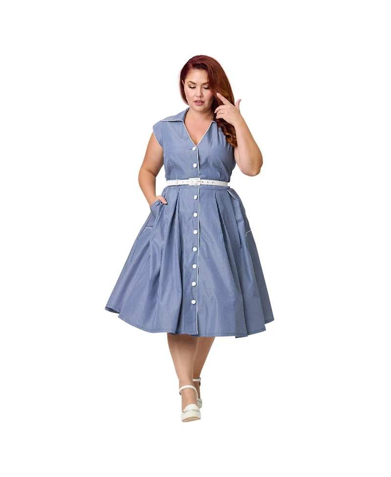 Unique Vintage Plus Shirt Swing Dress