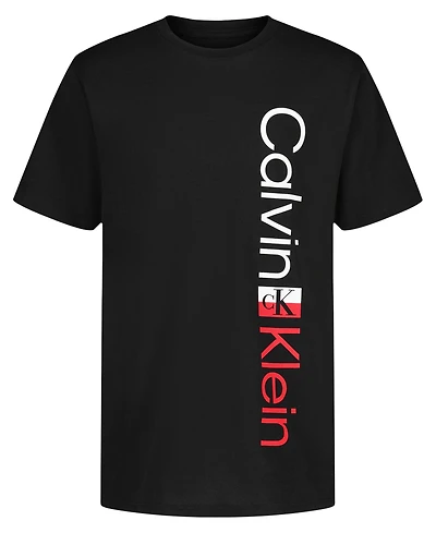 Calvin Klein Boys' 8-20 Vertical Ck Short-Sleeve Crewneck T-Shirt
