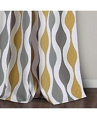 Lush Decor Mid Century Geo Room Darkening Window Curtain Panels Pair 52"W x 84"L - Retro Curtains for Living Room