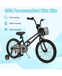 Mecale Kids Bike with Basket and Training Wheels for Children