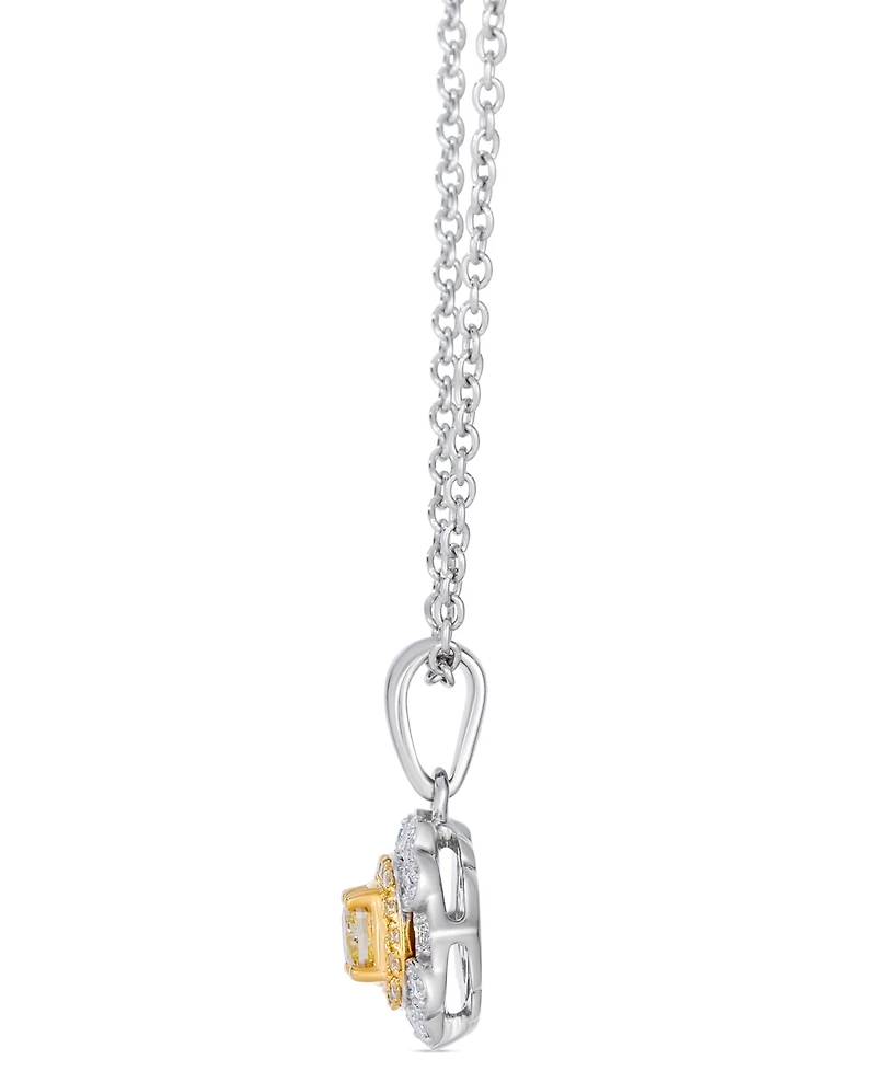 Le Vian Couture Fancy Yellow Diamond & Vanilla Diamond Pendant Necklace (0.42 ct. t.w.) in Platinum Two-Tone Gold