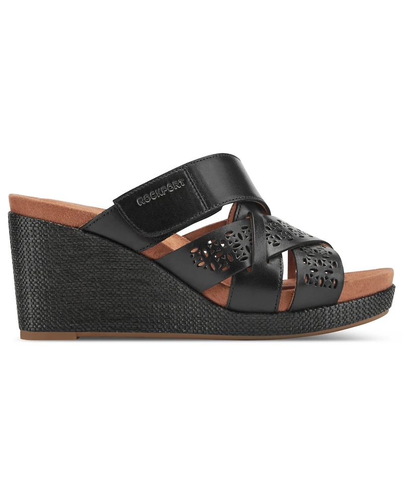 Rockport Women's Britta Slip-On Casual Wedge Sandals