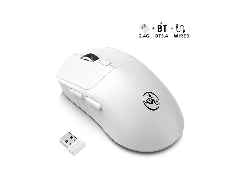 Risokeys Tri Mode Wireless Gaming Mouse 6400 Dpi Lightweight Usb C Rechargeable Mouse