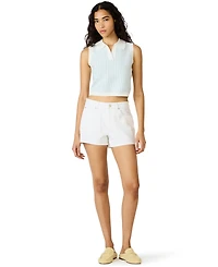 Steve Madden Women's Amery Striped Collared Sleeveless Sweater