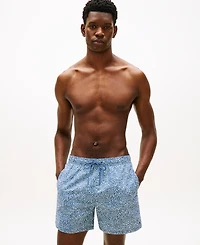 Tommy Hilfiger Men's Print Drawstring 5" Swim Trunks