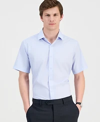 Dylan Park Men's Slim-Fit Performance Four-Way Stretch Short-Sleeve Dress Shirt