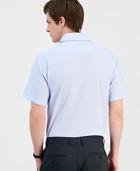 Dylan Park Men's Slim-Fit Performance Four-Way Stretch Short-Sleeve Dress Shirt