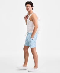 Sun + Stone Men's Printed Linen Blend 6" Pull-On Shorts, Macy's Exclusive