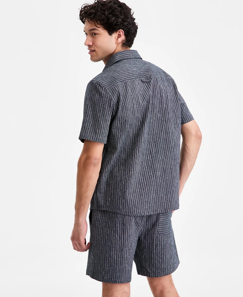 Sun + Stone Men's Jones Striped Short-Sleeve Shirt, Macy's Exclusive