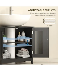 Kleankin Bathroom Under Sink Cabinet Vanity Unit w/ Adjustable Storage Shelves