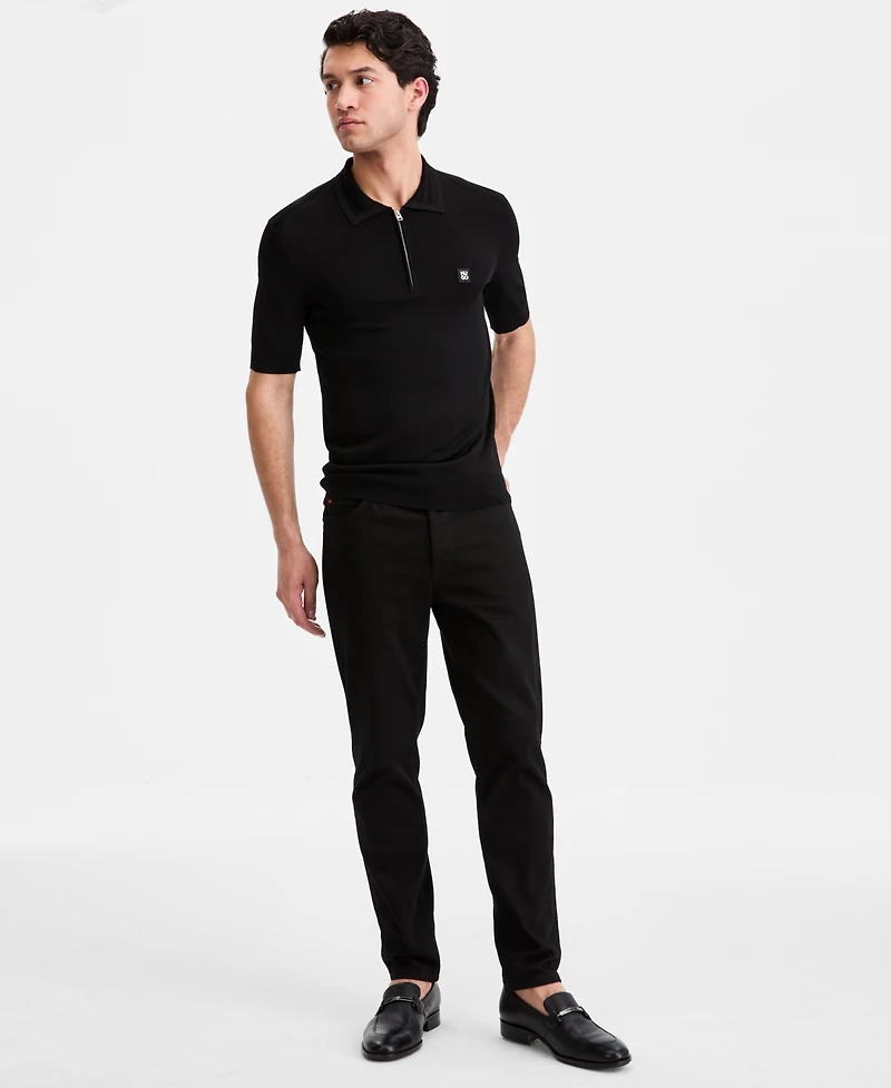 Hugo Boss Men's Jacquard-Accent Half-Zip Polo Shirt