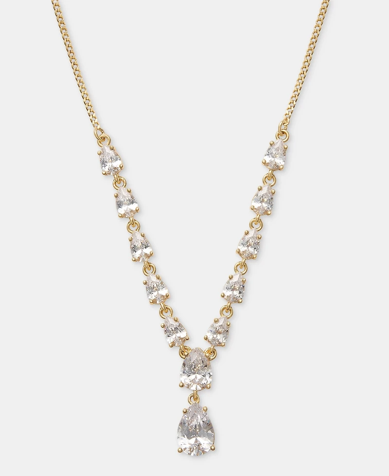 Givenchy Cubic Zirconia Lariat Necklace, 16" + 3" extender