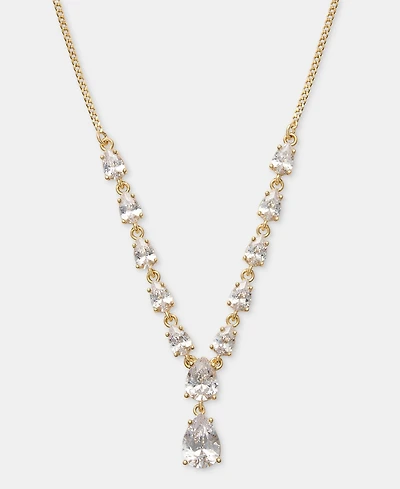 Givenchy Cubic Zirconia Lariat Necklace, 16" + 3" extender