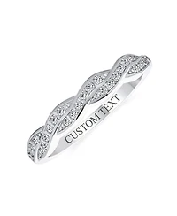 Bling Jewelry Intertwined Rope Twist Knot 1/2 Eternity Clear Pave Cubic Zirconia Cz Infinity Band Ring .925 Sterling Silver
